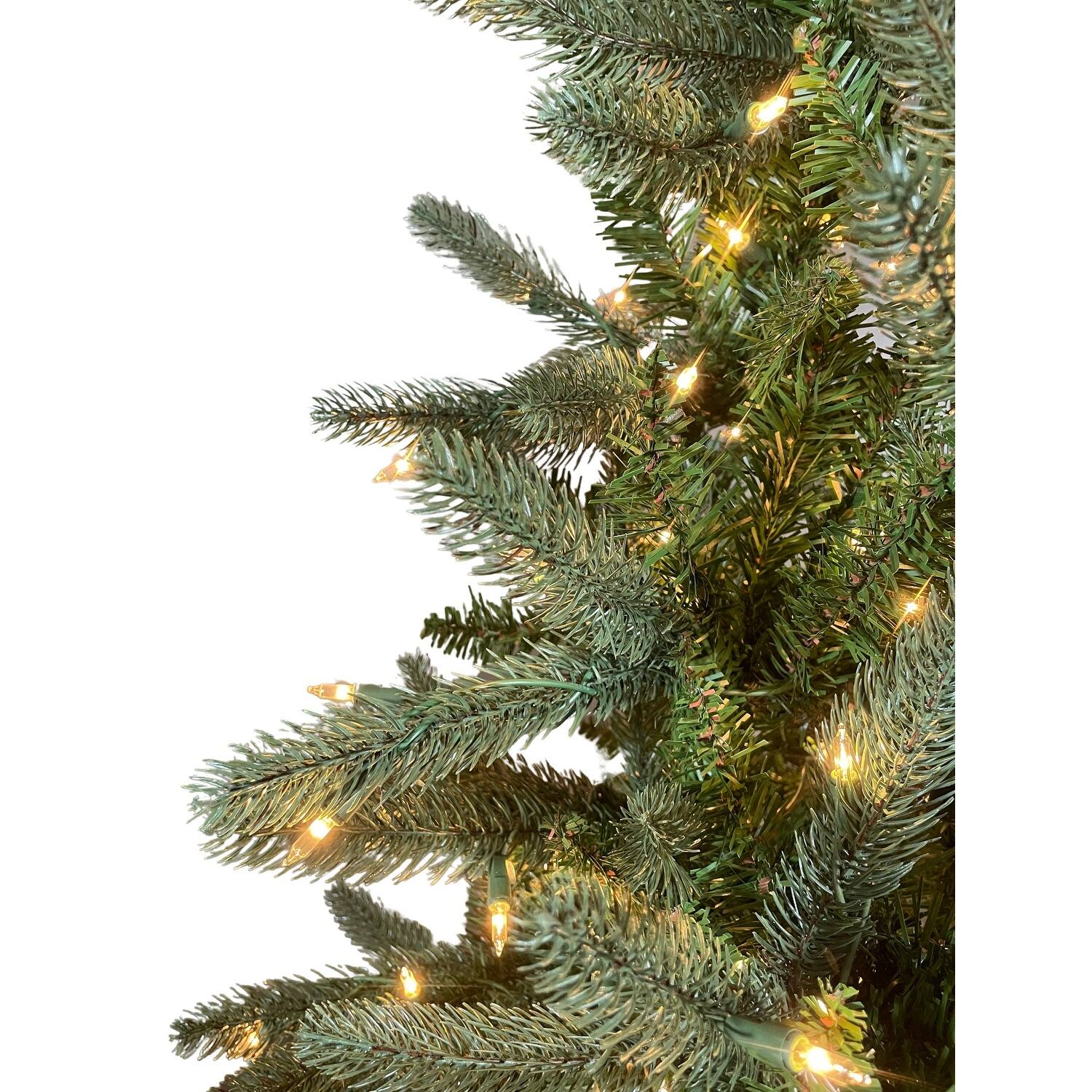 Slim Glendale Artificial Pine Christmas Tree PreLit Clear Lights Bed