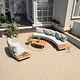 preview thumbnail 1 of 4, Deko Living 6 Place Seating Outdoor Aluminum and Teak Contour Sofas