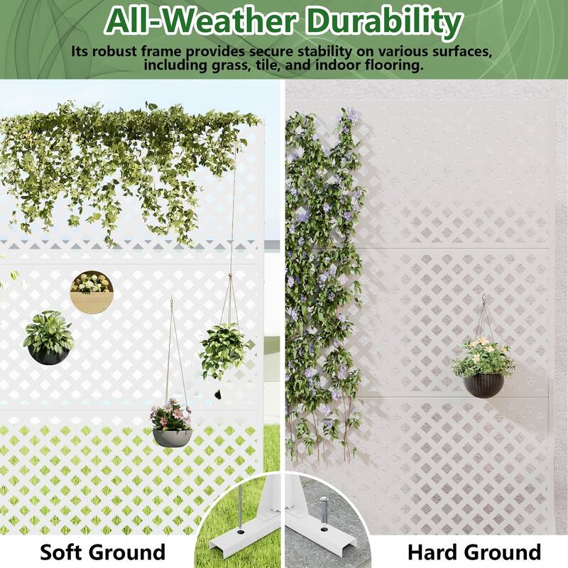 Outdoor Rectangle Privacy Screens Metal Screen Fence Panel Set of 2