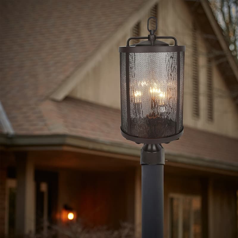 3 Light Outdoor Post Lighting in Bronze finish