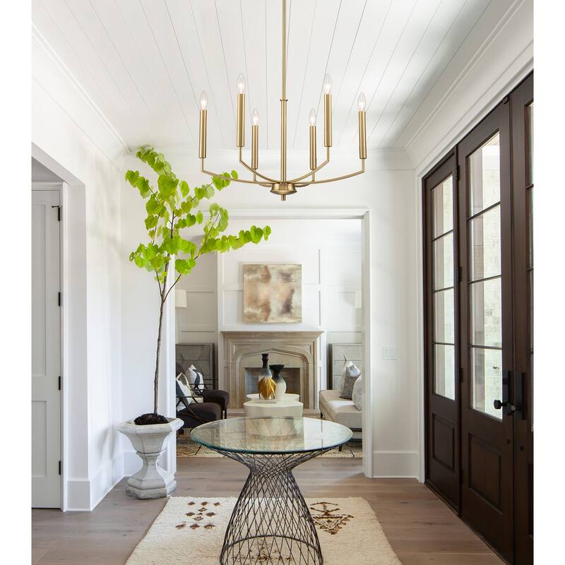 6-Light Farmhouse Chandelier for Dining Room Lighting Fixtures Hanging - W24.41"