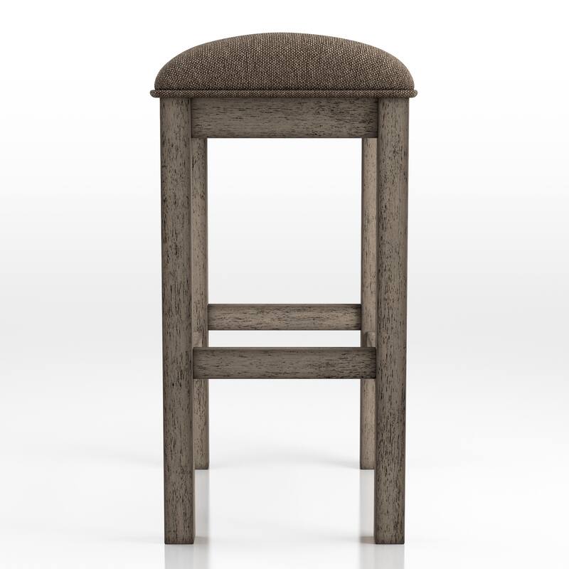 Tozos Farmhouse Chestnut Padded Counter Height Stool (Set of 2) by Furniture of America