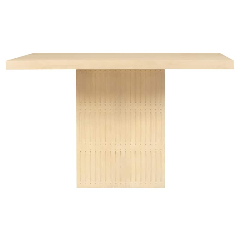 HomeRoots 48" Natural Solid Wood Pedestal Base Square Dining Table - 48 in. x 30 in. x 48 in.