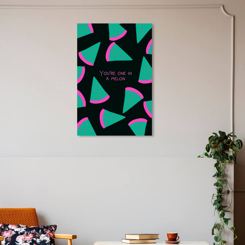 Wynwood Studio Canvas Typography and Quotes One in a Melon Red and Light Red Modern & Contemporary Wall Art Canvas Print - 30 x 20