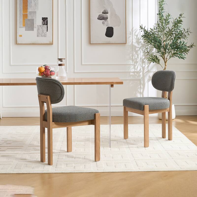 Wooden Dining Chairs Set of 2, Modern Fabric Upholstered Dining Room Chair Kitchen Chairs, Dinner Chair for Kitchen Dining Room