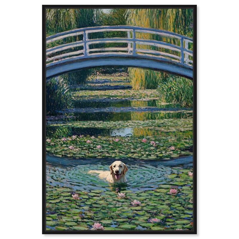 The Pond Under the Bridge Canvas by Art Remedy - Black - 16" x 24"