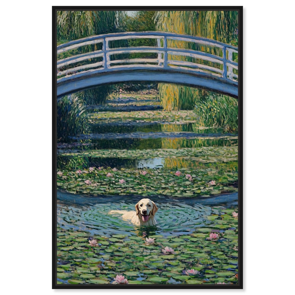 The Pond Under the Bridge Canvas by Art Remedy
