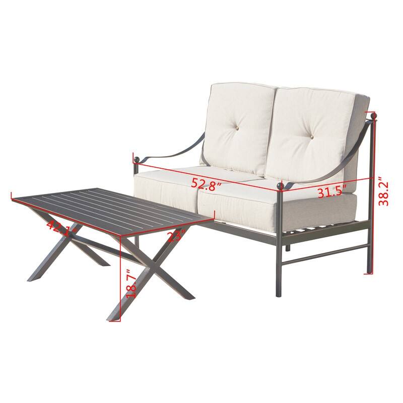 PATIO FESTIVAL 2-pc. Outdoor Cushioned Loveseat and Coffee Table Set