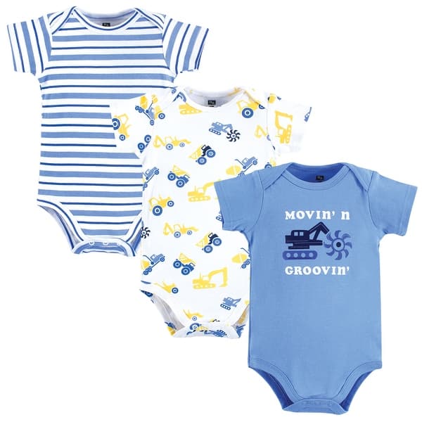 slide 1 of 1, Hudson Baby Infant Boy Cotton Bodysuits, Movin Groovin 12-18 Months - Movin Groovin