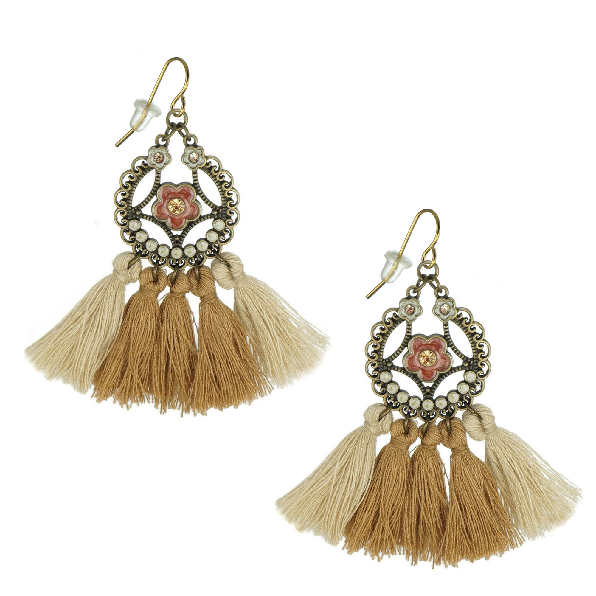 Tan tassel cheap earrings