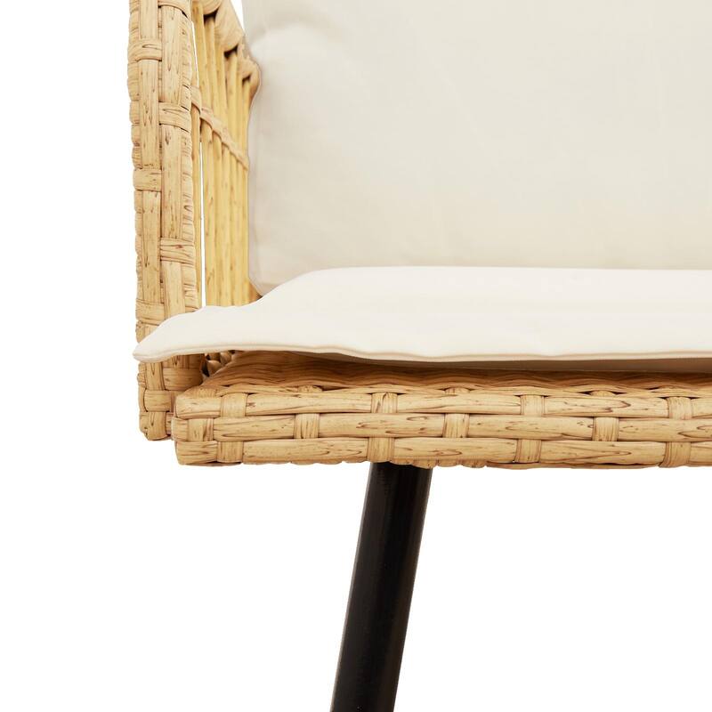 vidaXL L-Shaped Sofa Black/Natural Poly Rattan