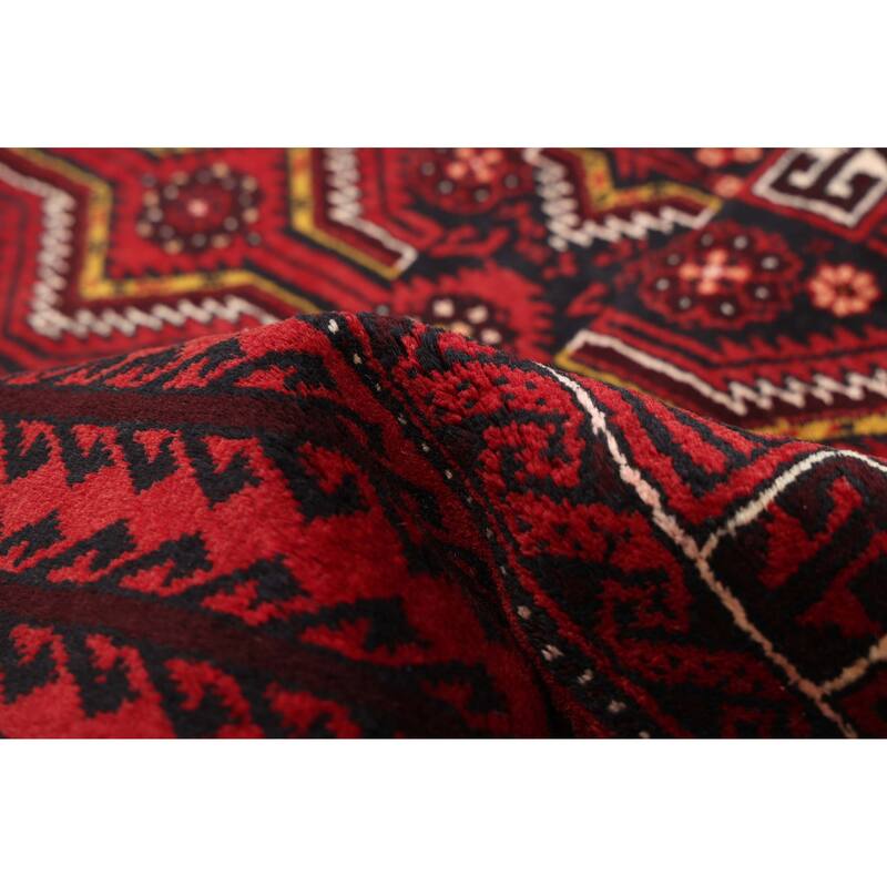 ECARPETGALLERY Hand-knotted Teimani Red Wool Rug - 2'11 x 6'1