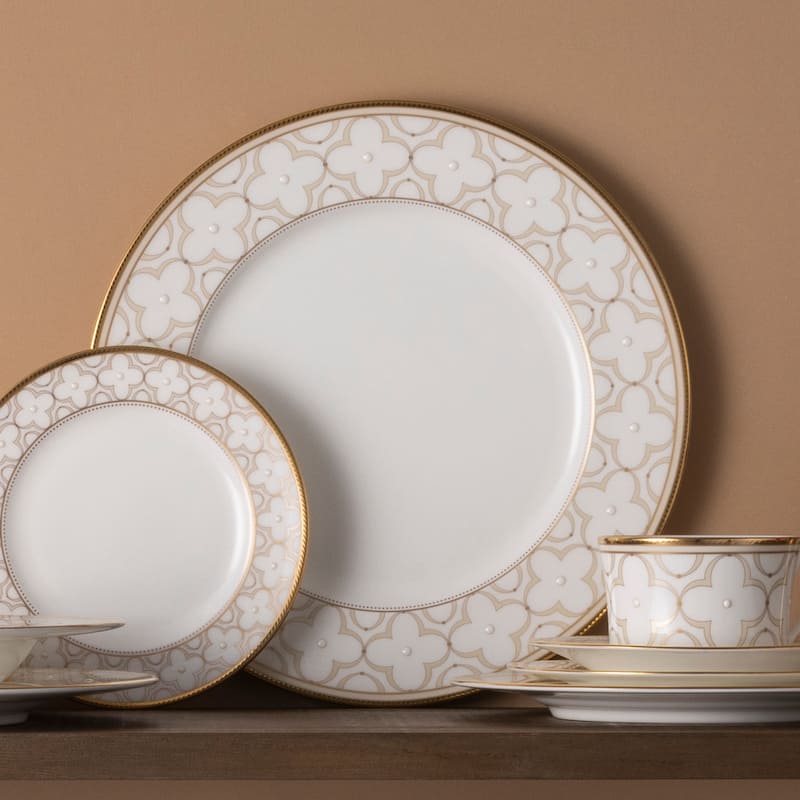 Noritake Trefolio Gold Set Of 4 Dinner Plates, 11"
