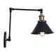 preview thumbnail 7 of 15, Industrial 1-Light Metal Cone Swing Arm Wall Lighting Fixture