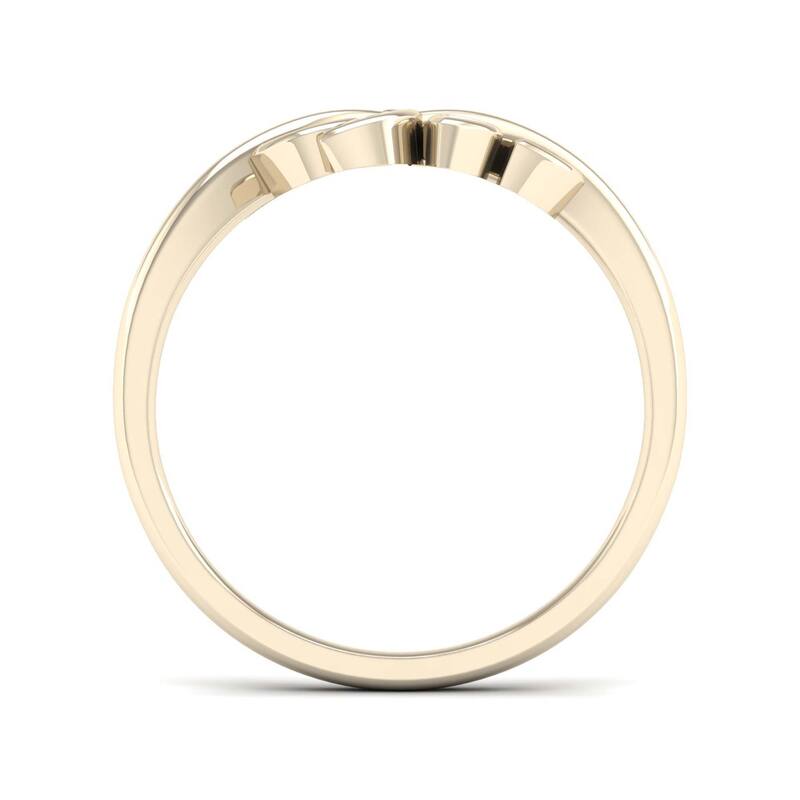 1/10ct TDW Diamond Bypass Leaf Fashion Ring in 10k Gold for Women