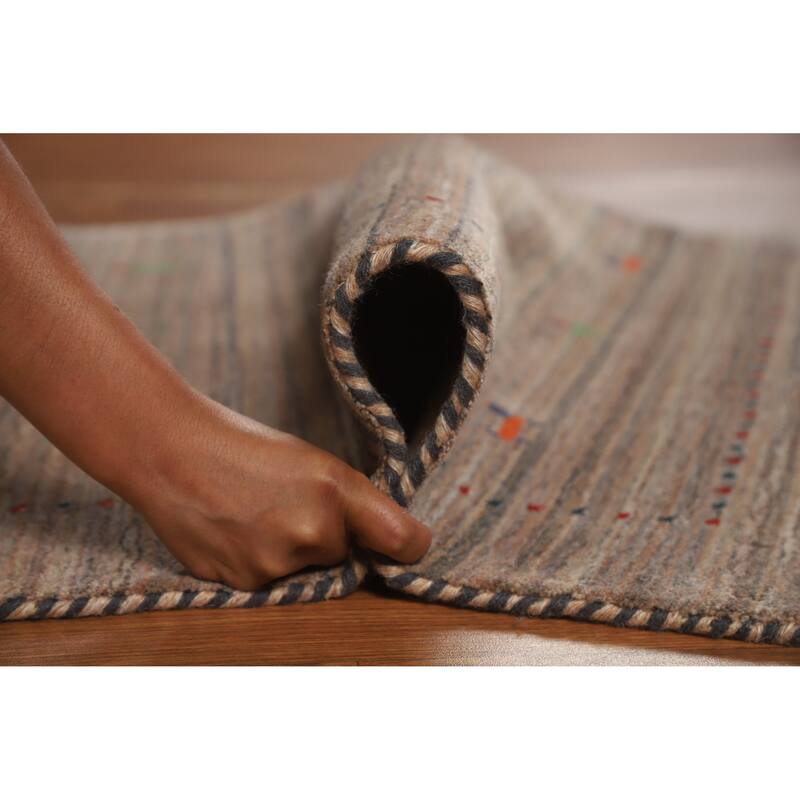 Gabbeh Indian Rug Hand-Knotted Oriental Wool Carpet - 3'0" x 4'10"
