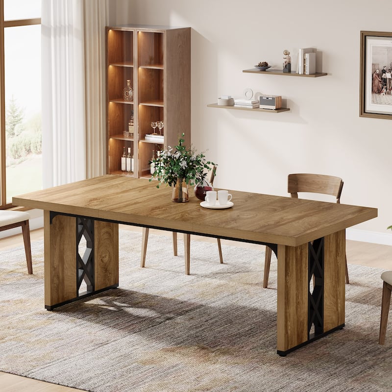 71" Modern Industrial Dining Table for 6-8 People