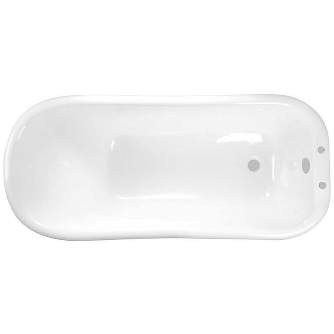 Kingston Brass Aqua Eden 66" Cast Iron Free Standing Tub with 7"