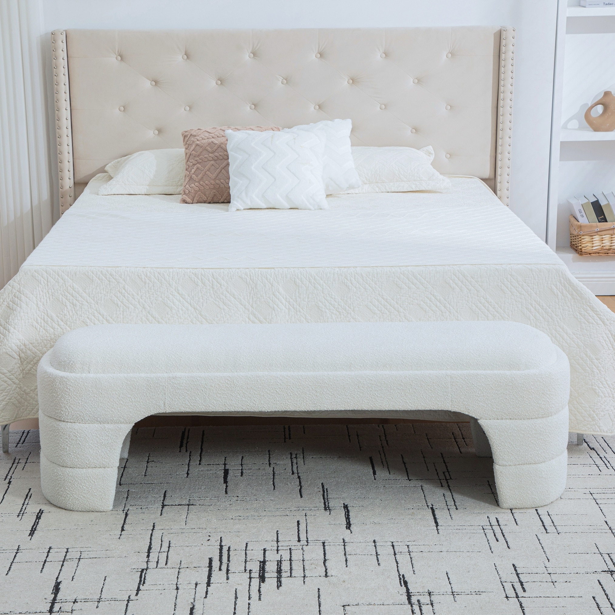 Modern Upholstered Armless Upholstered Bedroom Benches End of Bed Bench for Entryway