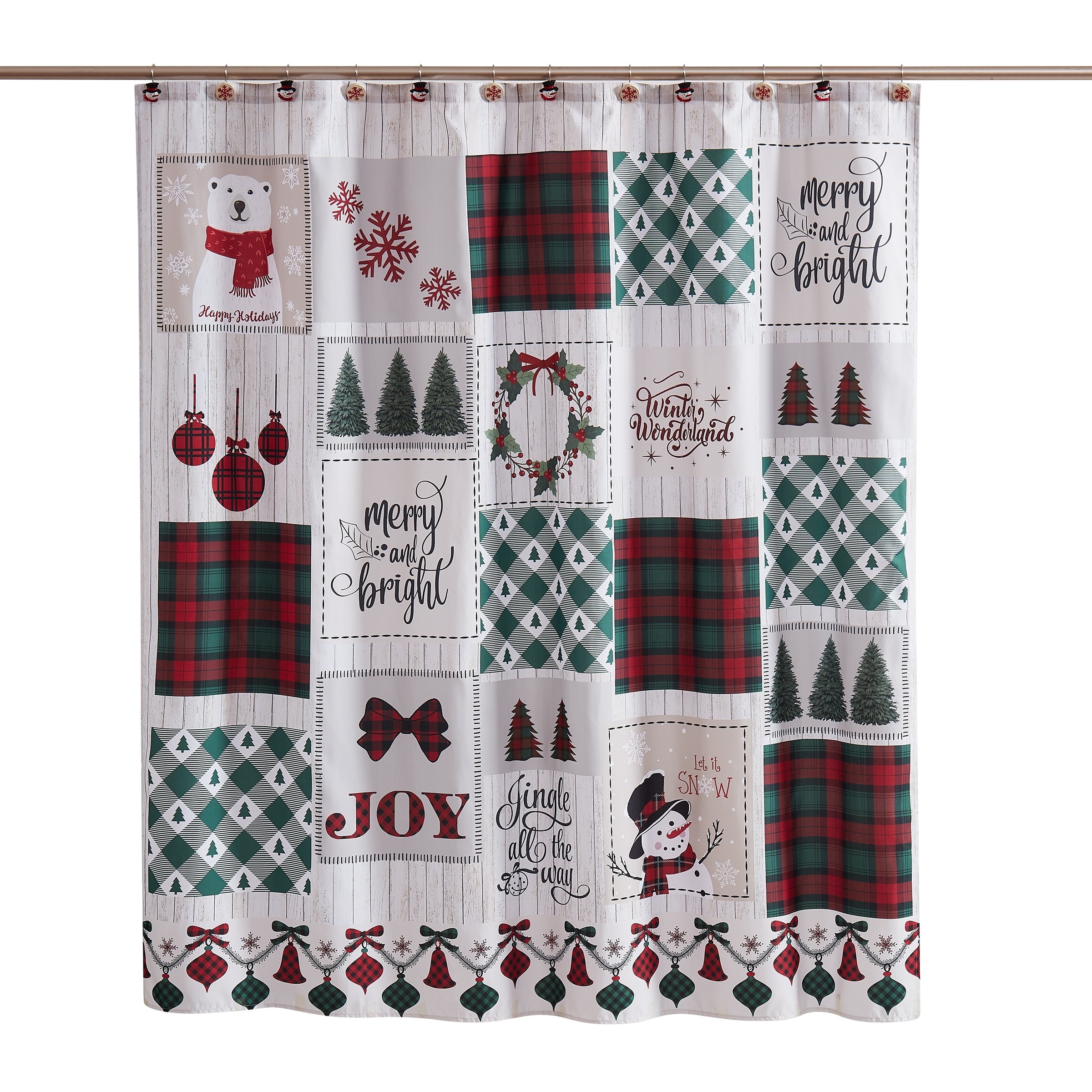Avanti Patchwork Plaid Shower Curtain