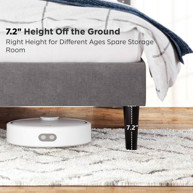 Queen Bed Frame with Storage Headboard, Noise-Free, Under Bed Storage, No Box Spring Needed, Carbon Gray