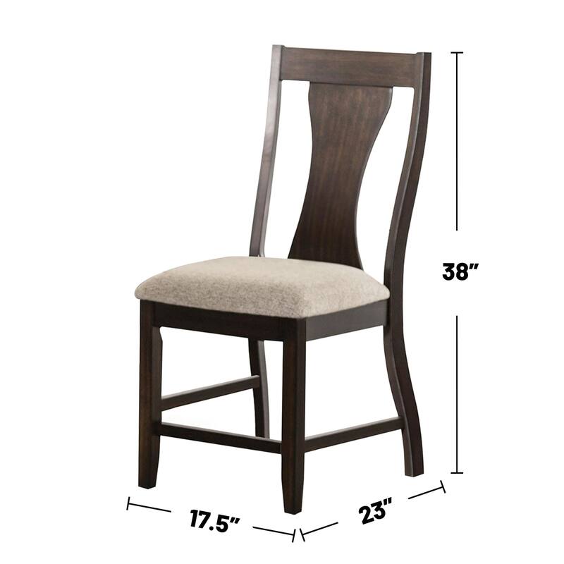 5 Piece Dining Set with Round Tabletop in Espresso