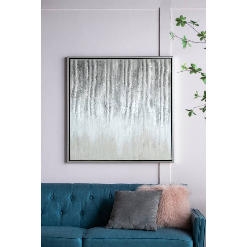 Framed Hand-painted Canvas Print Wall Art - Multicolor
