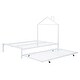 preview thumbnail 5 of 7, Full Size Metal Platform Bed,House-Shaped Headboard Design,twin size trundle,White