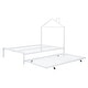 preview thumbnail 5 of 16, White Full Size Metal Platform Bed with Trundle and House-Shaped Headboard