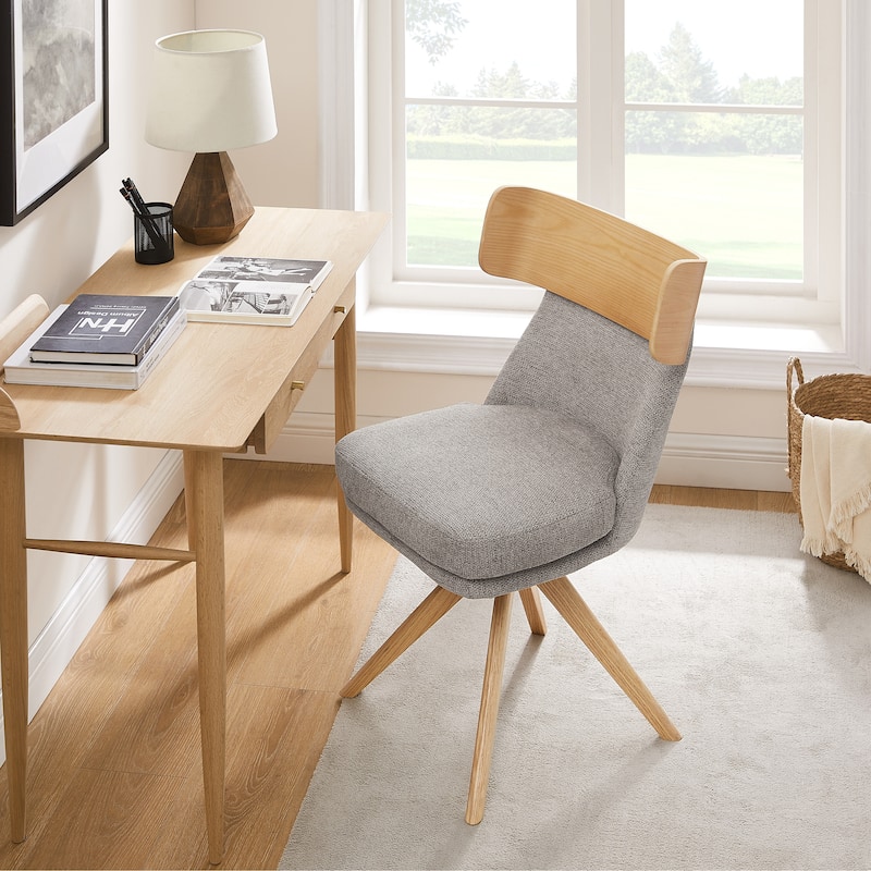 Art Leon Wood and Fabric Swivel Desk Chair