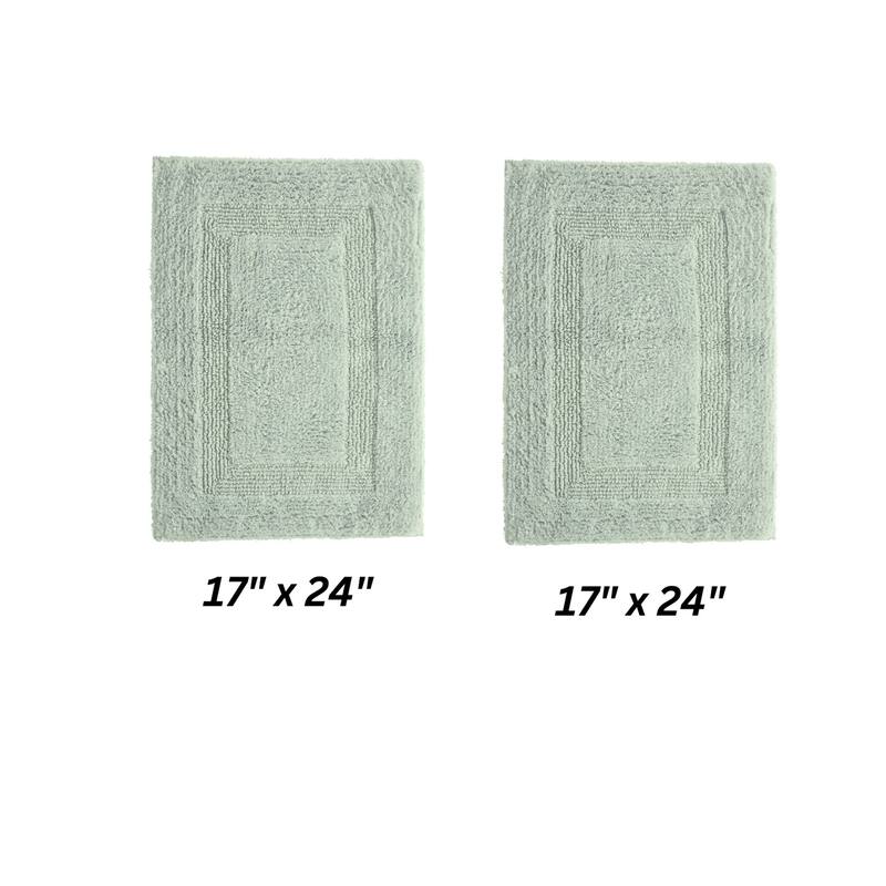 Better Trends Bath Rugs Set 100% Cotton Reversible Water Absorbent Bathroom Rug for Shower, Sink, Bath Mats - Lux Collection