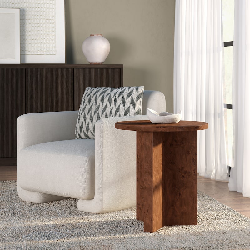 Anders 20" Wide Burled Side Table - 20" Wide