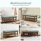 preview thumbnail 21 of 46, Entryway Shoe Bench Storage Bench Fabric Solid Wood, 43-inch Upholstered Bench for Living Room, Bedrooms
