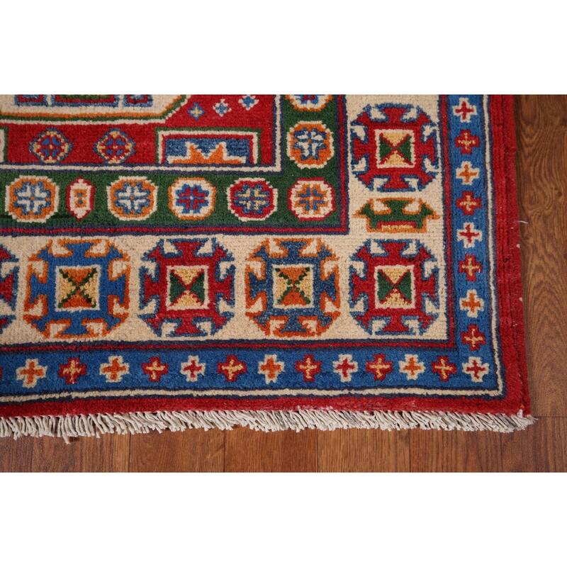 Kazak Oriental Runner Rug Handmade Traditional Red Wool Carpet - 2'9" x 13'1"