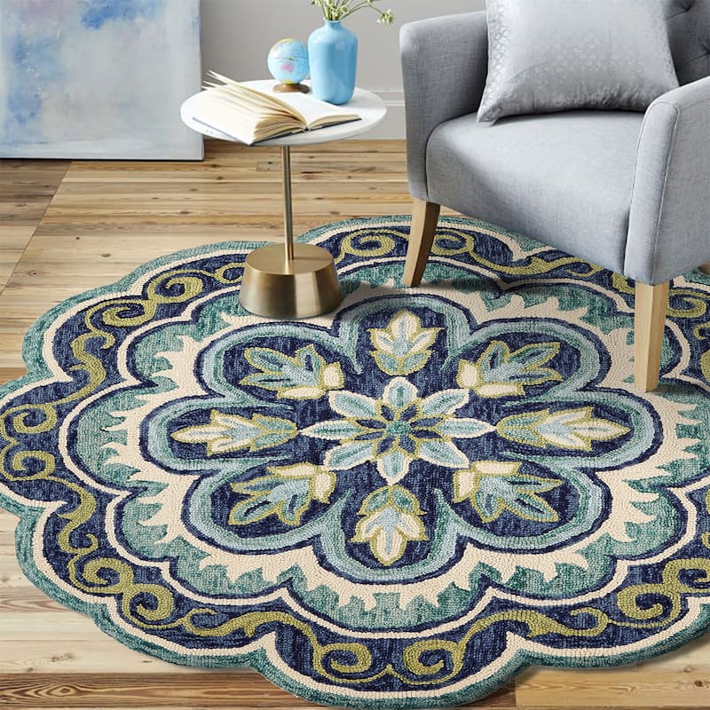 Sevita Dana Contemporary Medallion Hand-Tufted Wool Indoor Area Rug