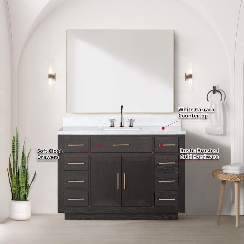 Lexora Abbey Bath Vanity and Carrara Marble Top