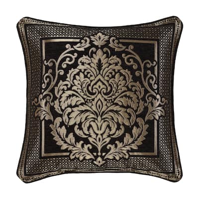 J. Queen New York Laurenza Black 20" Square Decorative Throw Pillow