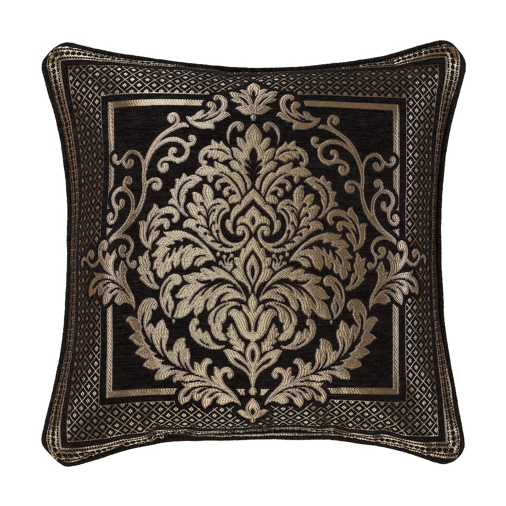 J. Queen New York Laurenza Black 20" Square Decorative Throw Pillow