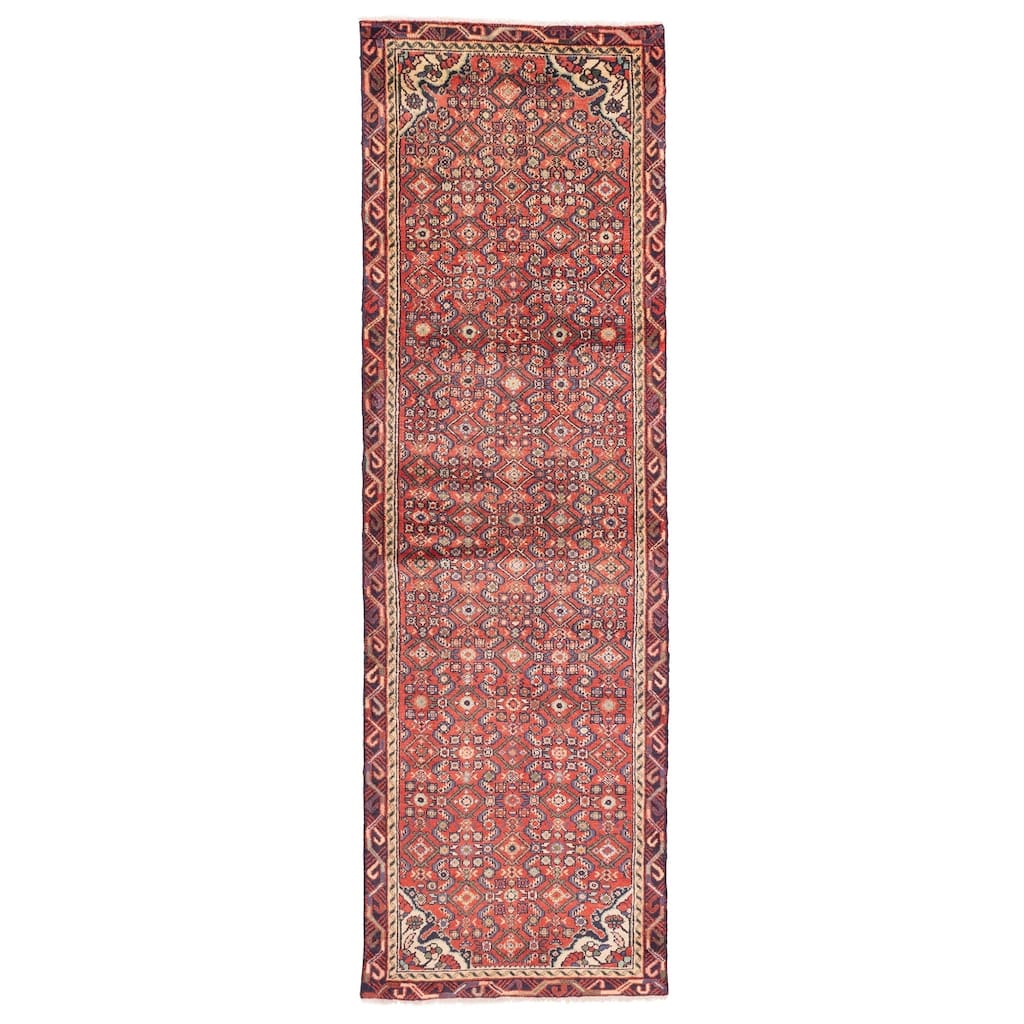 ECARPETGALLERY Hand-knotted Andelz Red Wool Rug - 2'11 x 9'6