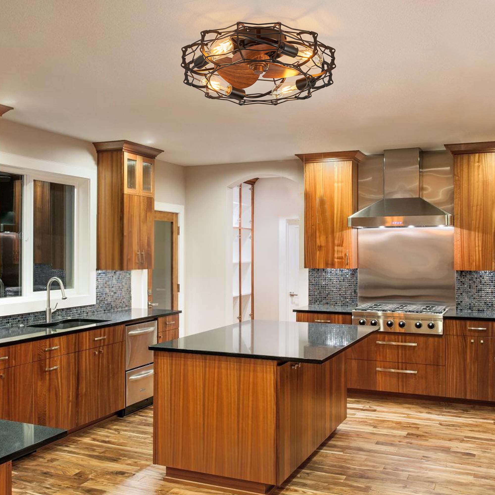 Ceiling fan with light kitchen top