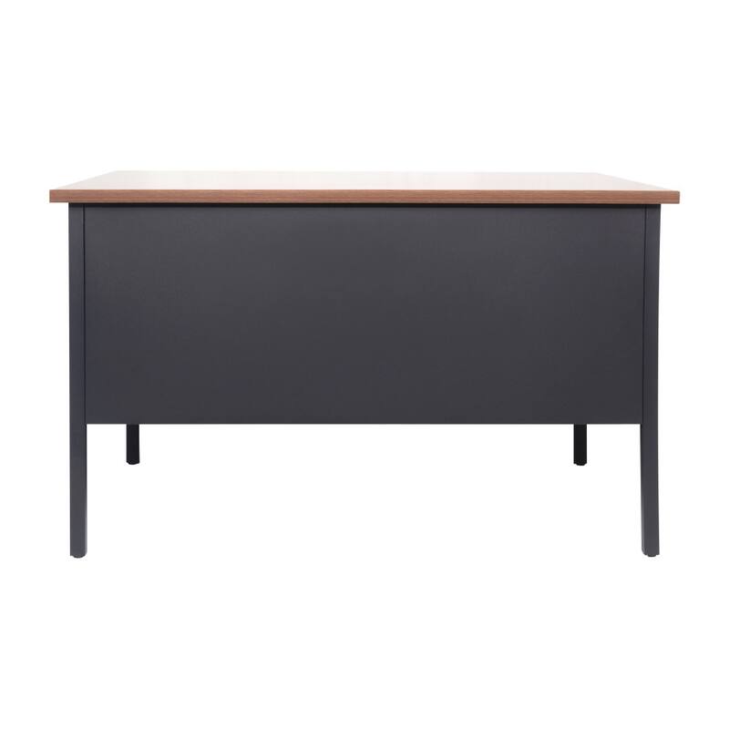 Commercial Right Side Single Pedestal Desk with 3 Locking Drawers