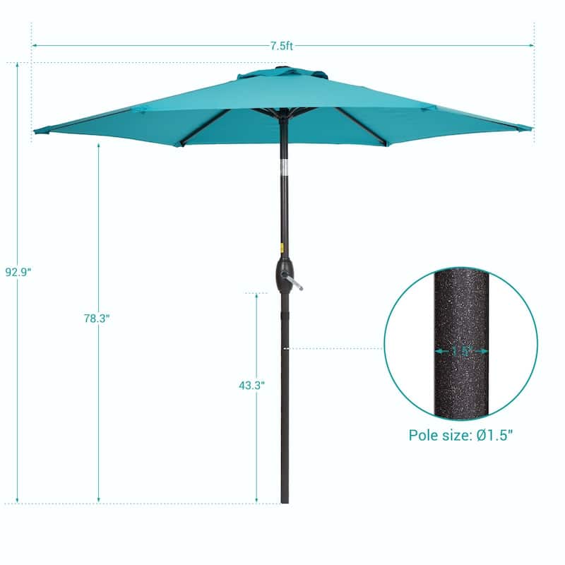 Bonosuki 7.5-foot Waterproof Sunshade Canopy Patio Umbrella