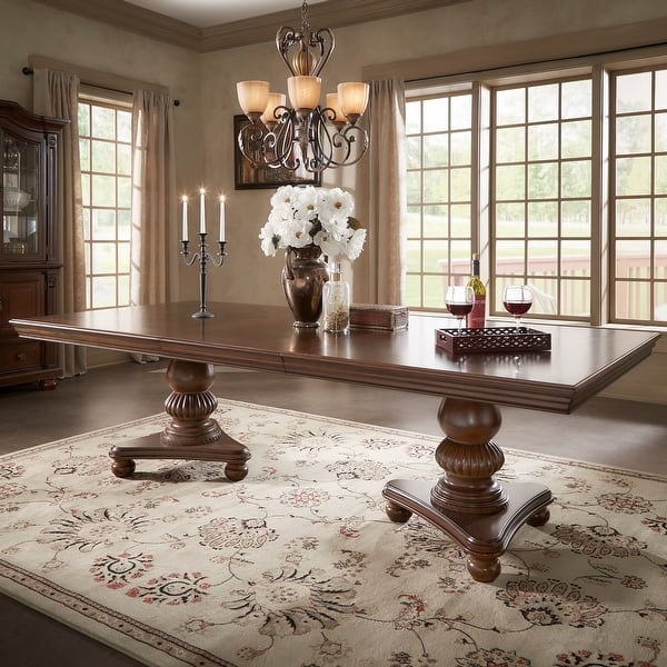 Constantinople Double Pedestal Dining Table with Extending Leaf by