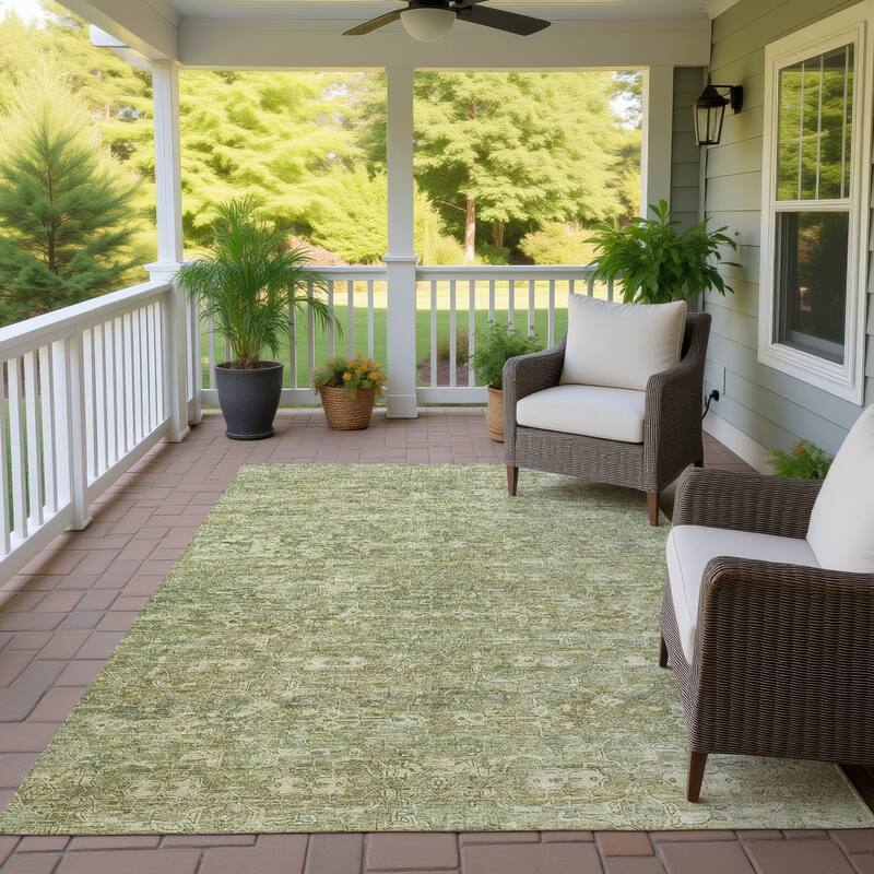 Machine Washable Indoor/ Outdoor Traditional Harmony Chantille Rug