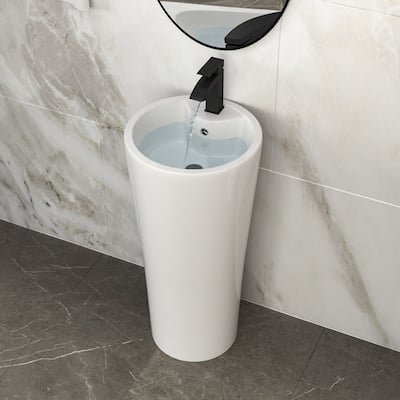 Classic Ceramic Pedestal Sink Bathroom Sink Basin