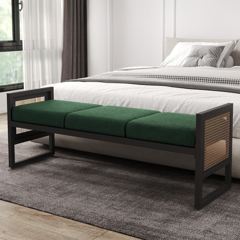 Fabric Upholstered Storage Bench for End of Bed, Entryway - 56.69"L x 16.93"W x 22.4"H
