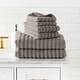 preview thumbnail 11 of 17, Modern Threads Wavy Luxury Spa 6-pc. Quick-dry Towel Set Grey