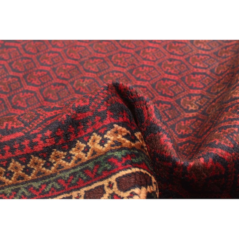 ECARPETGALLERY Hand-knotted Teimani Dark Red Wool Rug - 2'11 x 4'4
