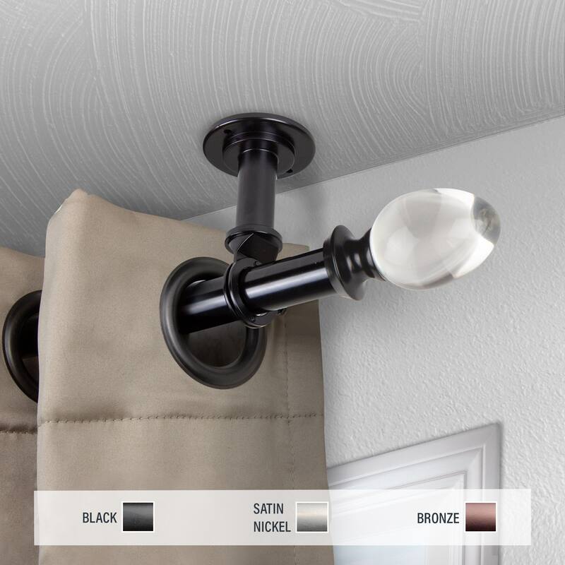 InStyleDesign Raldo 1 inch Diameter Ceiling Curtain Rod/ Room Divider - 66 to 120 inches - Black