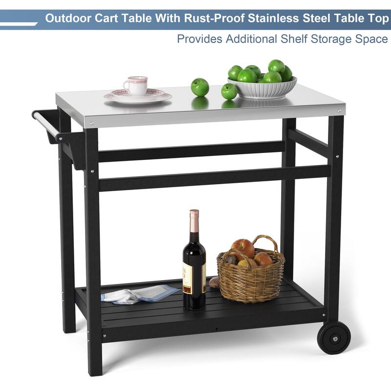 Multi-functional Outdoor Cart: Ideal for Pizza Ovens, Grilling, and Dining -RV carts